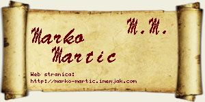Marko Martić vizit kartica